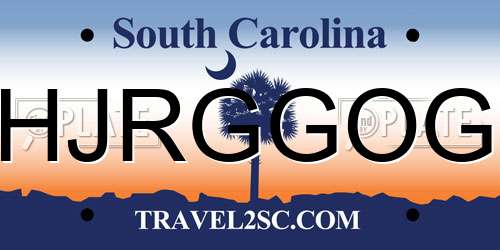HJRGGOG South Carolina License Plate