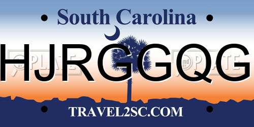 HJRGGQG South Carolina License Plate