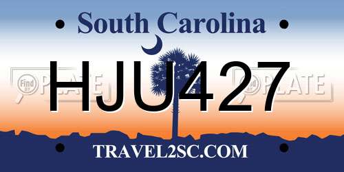HJU427 South Carolina License Plate