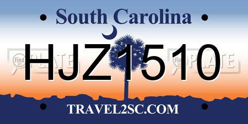 HJZ1510 South Carolina License Plate