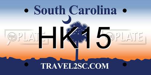 HK15 South Carolina License Plate