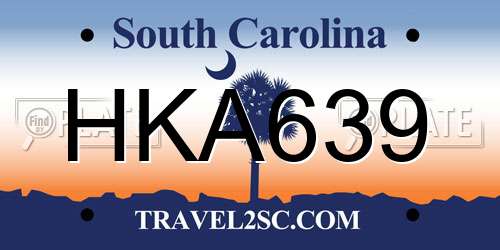 HKA639 South Carolina License Plate