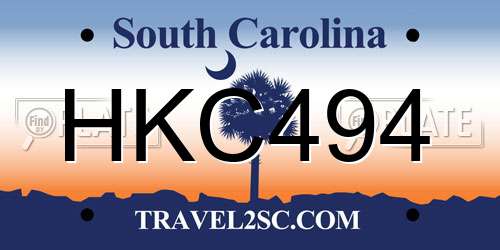 HKC494 South Carolina License Plate