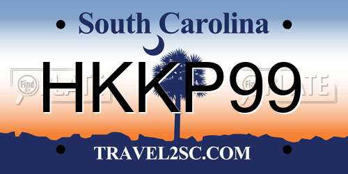 HKKP99 South Carolina License Plate