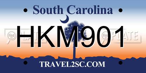 HKM901 South Carolina License Plate