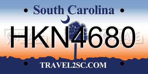HKN4680 South Carolina License Plate