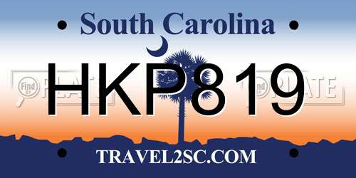 HKP819 South Carolina License Plate