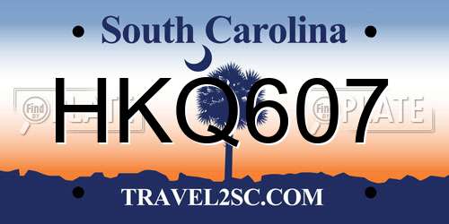 HKQ607 South Carolina License Plate