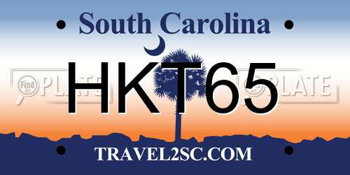 HKT65 South Carolina License Plate