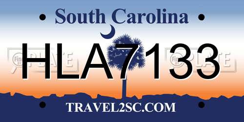 HLA7133 South Carolina License Plate