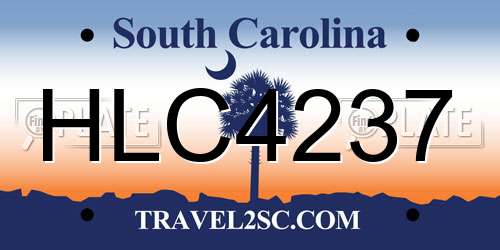 HLC4237 South Carolina License Plate