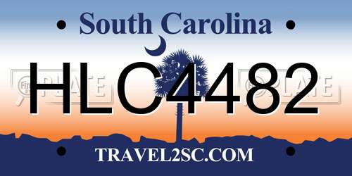 HLC4482 South Carolina License Plate