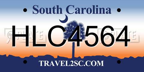 HLC4564 South Carolina License Plate