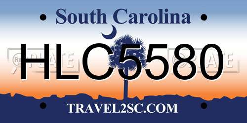 HLC5580 South Carolina License Plate