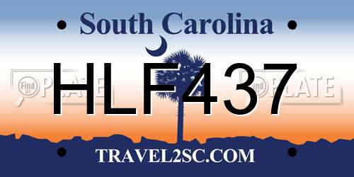 HLF437 South Carolina License Plate