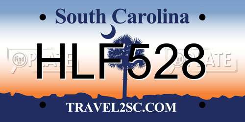 HLF528 South Carolina License Plate