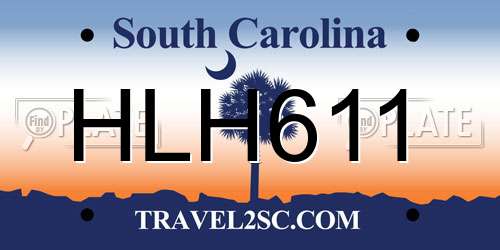 HLH611 South Carolina License Plate