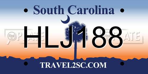 HLJ188 South Carolina License Plate