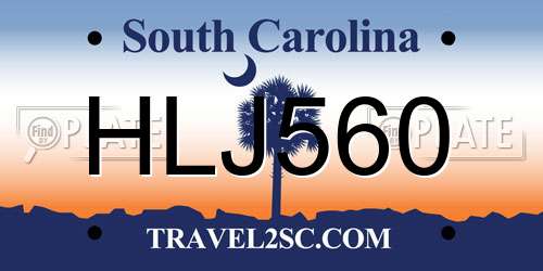 HLJ560 South Carolina License Plate