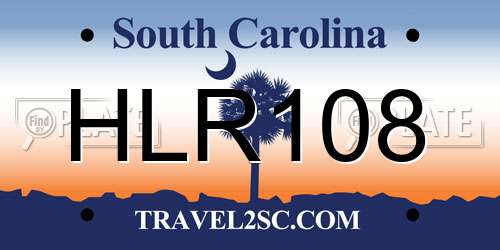 HLR108 South Carolina License Plate