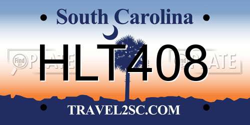 HLT408 South Carolina License Plate
