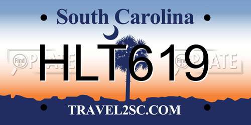 HLT619 South Carolina License Plate
