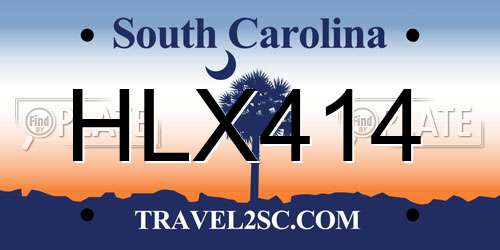 HLX414 South Carolina License Plate