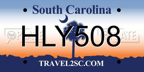 HLY508 South Carolina License Plate