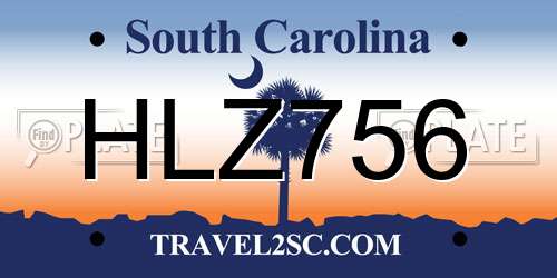 HLZ756 South Carolina License Plate