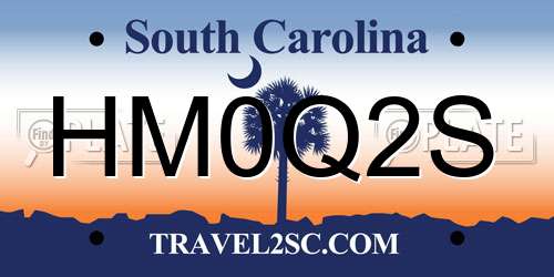 HM0Q2S South Carolina License Plate