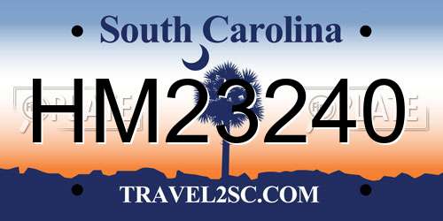 HM23240 South Carolina License Plate