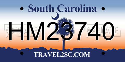HM23740 South Carolina License Plate