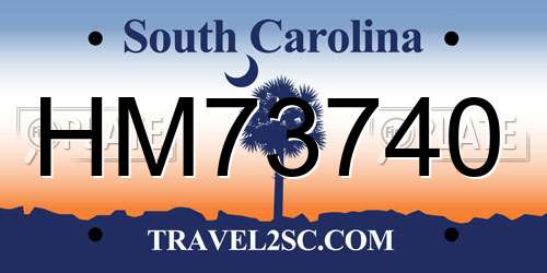 HM73740 South Carolina License Plate