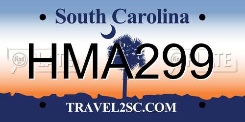 HMA299 South Carolina License Plate