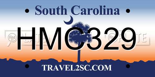 HMC329 South Carolina License Plate