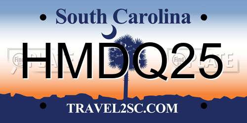 HMDQ25 South Carolina License Plate