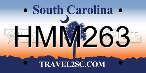 HMM263 South Carolina License Plate