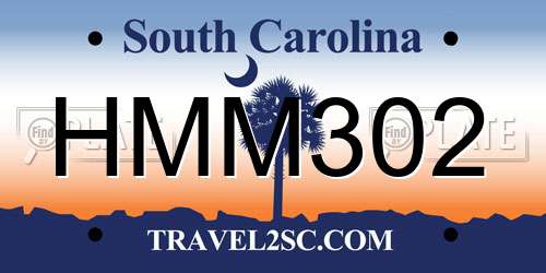 HMM302 South Carolina License Plate