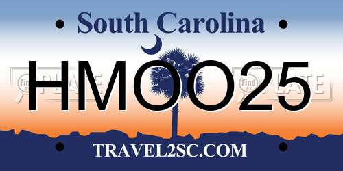 HMOO25 South Carolina License Plate