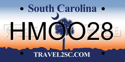 HMOO28 South Carolina License Plate