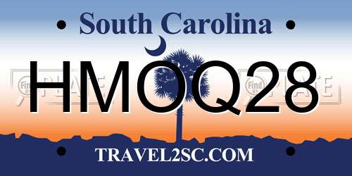 HMOQ28 South Carolina License Plate