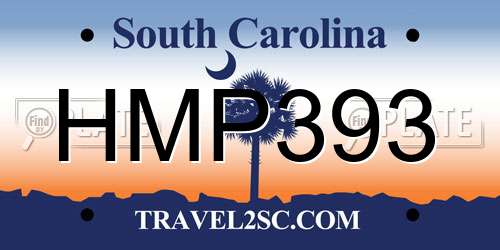 HMP393 South Carolina License Plate