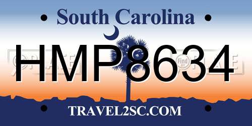 HMP8634 South Carolina License Plate