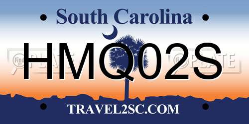 HMQ02S South Carolina License Plate