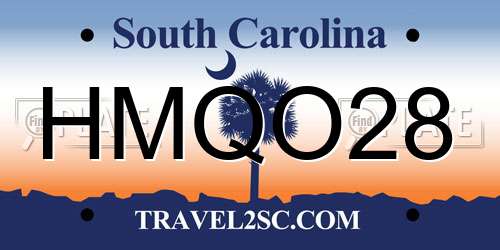 HMQO28 South Carolina License Plate