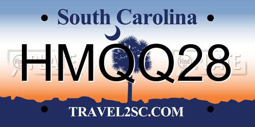 HMQQ28 South Carolina License Plate