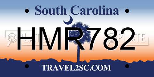 HMR782 South Carolina License Plate