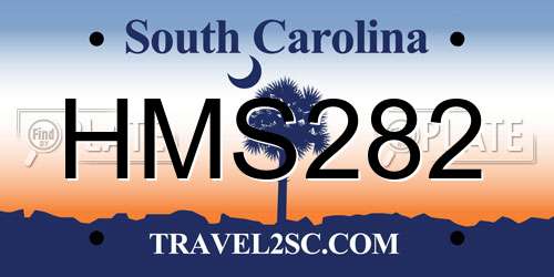 HMS282 South Carolina License Plate
