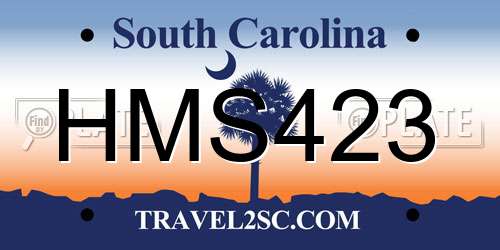 HMS423 South Carolina License Plate