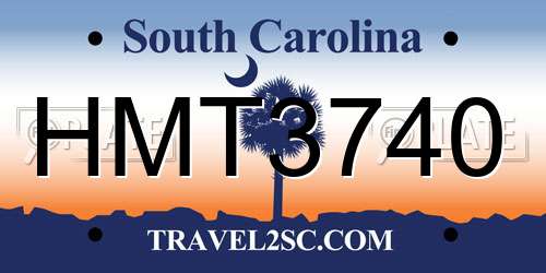 HMT3740 South Carolina License Plate